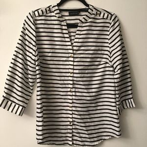 THE LIMITED- STRIPED LONG SLEEVE BLOUSE
